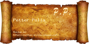 Petter Polla névjegykártya